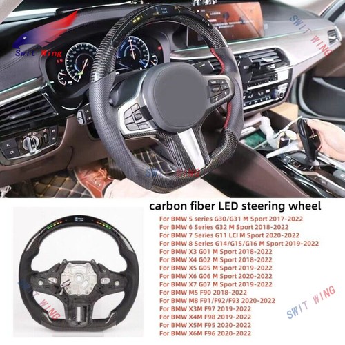 Volante LED de fibra de carbono para BMW G30 G32 G11 G14 G01 G05 G06 con calefacción - Imagen 4 de 23