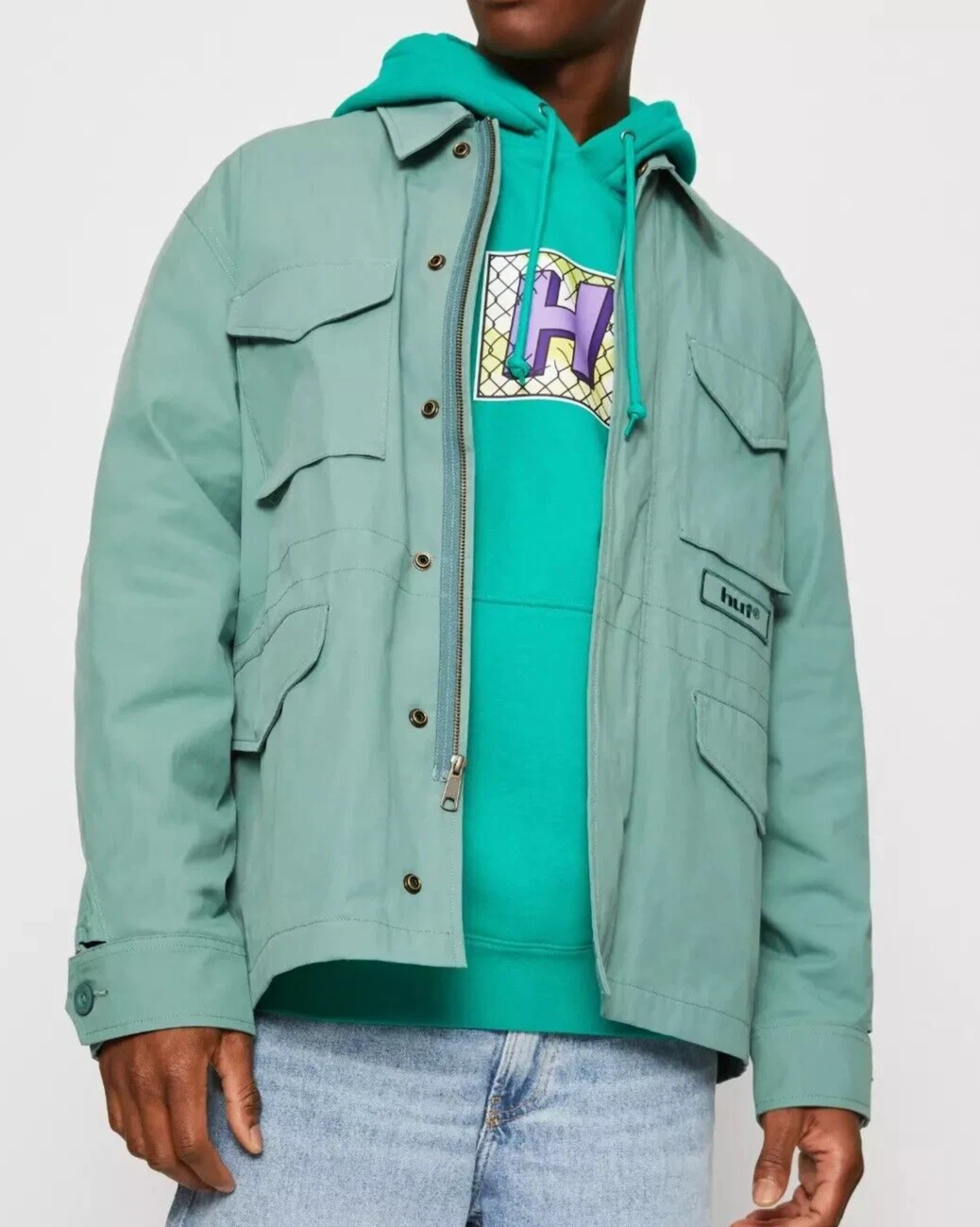HUF Field Jacket Men's Size XL Sage Green Utility Military Unisex Gorpcore Skate