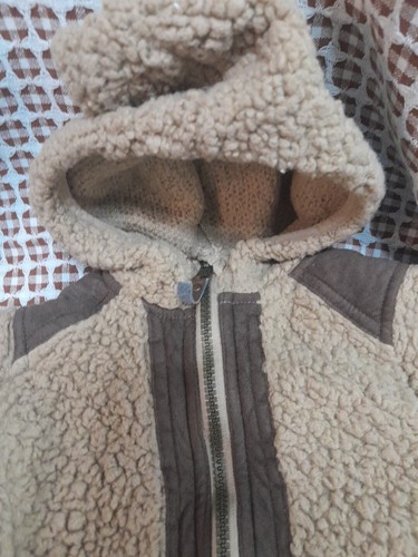 Chaqueta Sherpa Marrón Pistacho Niños/Niñas Talla 2T Sudadera con Capucha con Cremallera - Imagen 2 de 7