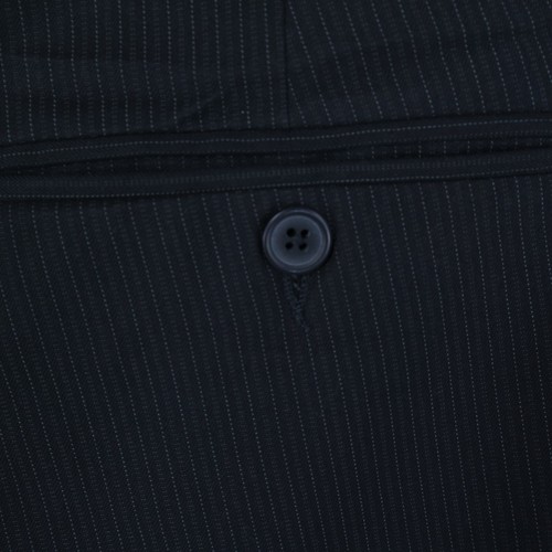 Mens Trousers 36 Waist 31 Leg GEORGE Dress Suit Striped Black Pants Slacks - Picture 13 of 14