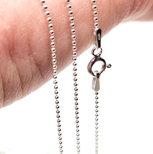 Collar de plata esterlina cadena bola fina cuentas pulsera tobillera 925 - calibre 0,8 mm - Imagen 7 de 11