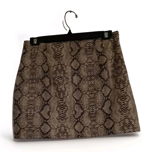 Shein Printed Mini Skirt Size M Brown Snake Skin Print Spandex - Picture 2 of 8