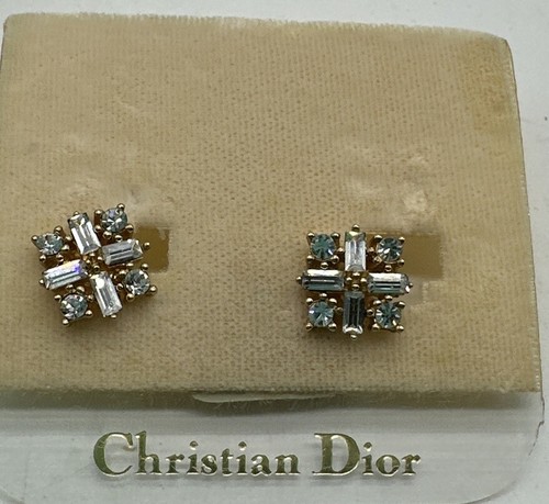 Christian Dior Ohrringe Goldfarben Nachlass Ohrclips Vintage Neu - Bild 1 von 7
