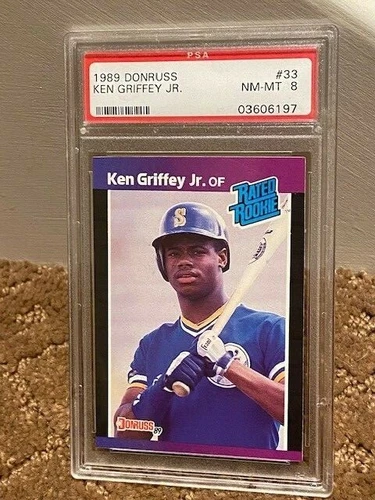 1989 Donruss Ken Griffey Jr #33 PSA 8 RC CENTERED Rookie Card J