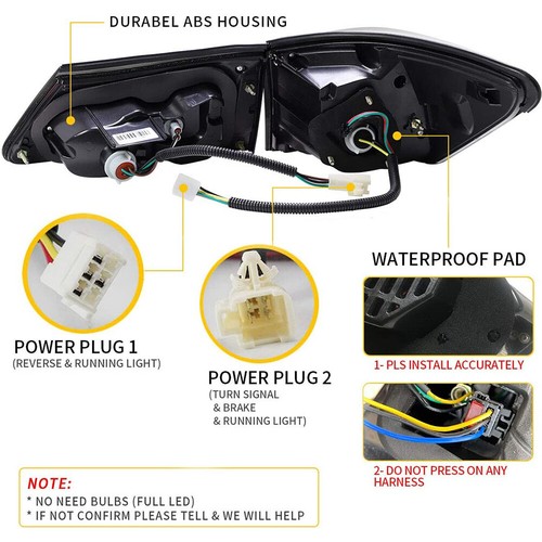 VLAND Pair Led Tail Lights For Lexus IS250 IS350 ISF 2006-2013 Smoked Lens Rear - Picture 4 of 14