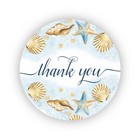 Pack of 24 Nautical Thank You paper labels, Adhesive Stickers Colourful Decor