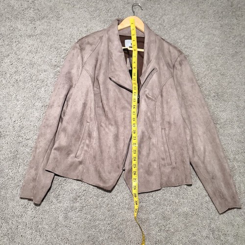NWT! Kut From The Kloth Faux Suede Jacket Women 1X Taupe - Picture 6 of 6