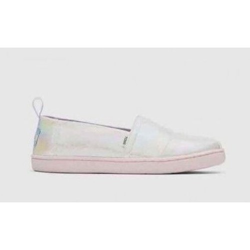 Toms Alpargata Slip On Sneaker in Weiß Multi Iridescent Stripe