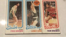 1980-81 Topps Basketball Larry Bird Rebound Leader /Fred Brown/Ron Brewer RC