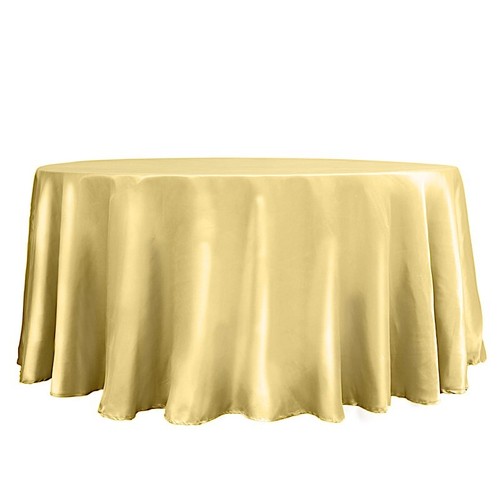 Champagne 120" ROUND Satin TABLECLOTH Wedding Party Home Kitchen Tabletop Linens - Bild 3 von 8