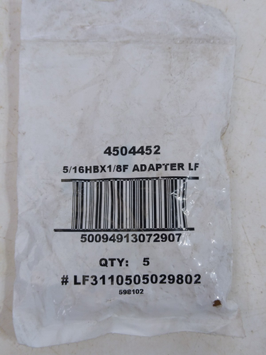 Lot of 5 New JMF 5/16" HOSE BARB 1/8" FEMALE NPT Lead Free Brass Pipe Fitting - 第 2/5 張圖片