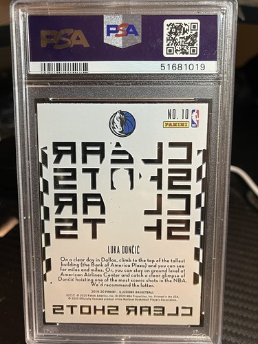 2019-20 Panini Illusions Luka Dončić Orange Clear Shots 10 PSA GM 10 - Picture 2 of 2