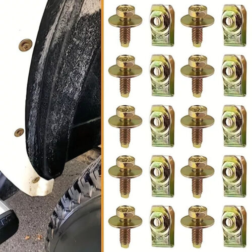 Kit de fijación de coche de 20 piezas pernos duraderos M6x20 mm, arandelas hexagonales de 10 mm de 17 mm clips de tuerca en U - Imagen 6 de 12