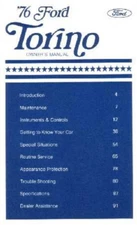 1976 Ford Torino Owners Manual User Guide Reference Operator Book Fuses Fluids