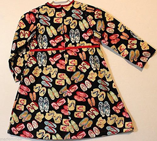 Beary Basics Girls size 6 Pretty Black Red Whimsical Flip Flop Sandal Dress - Picture 2 of 5