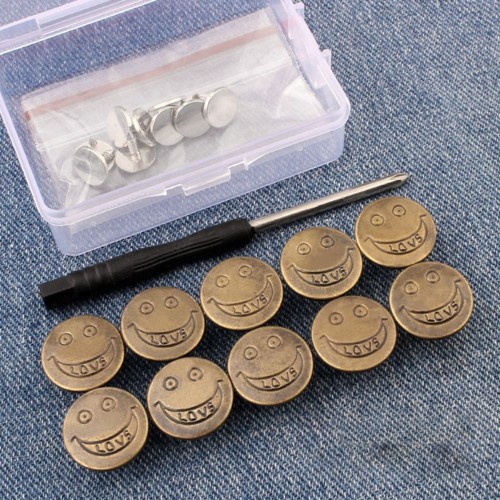 10pcs Replacement Jeans Buttons Removable Repair Kit No-Sewing Metal Button - Picture 11 of 27