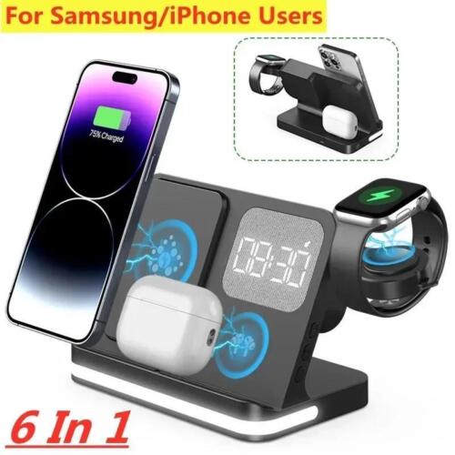 6 in 1 Wireless Charger Stand for Iphone Samsung S23 S22 Ultra Note Fold Galaxy - Picture 2 of 30