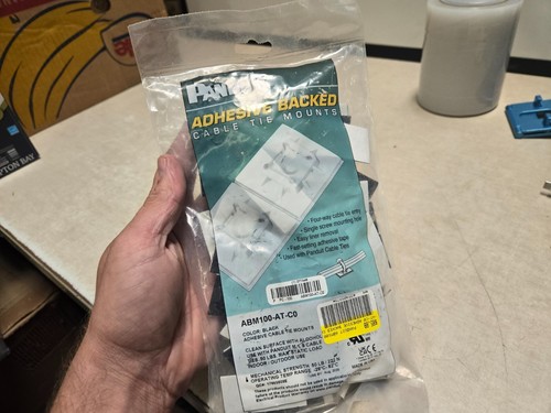 SEALED Panduit Adhesive Backed Cable Tie Mount Wire Management (Pack of 100) - Picture 1 of 4