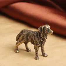 Brass Mini Golden Retriever Figurine Statue Dog Ornament animal Fingurines NEW