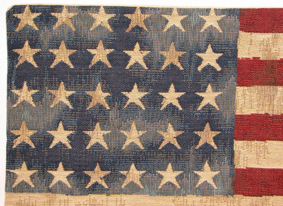 BELGIAN TAPESTRY VINTAGE FLAGS 45CM X 35CM CUSHION COVER, USA STARS STRIPES 4801 - Image 3 of 4
