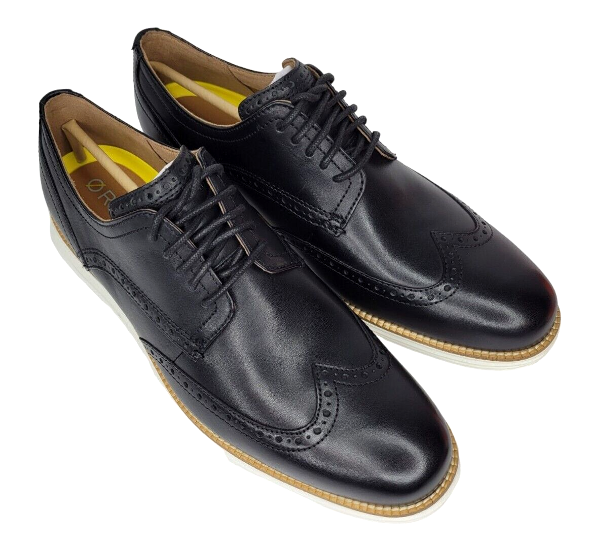 NEW- Cole Haan ØRIGINALGRAND Leather Wingtip Oxford, Black Men's