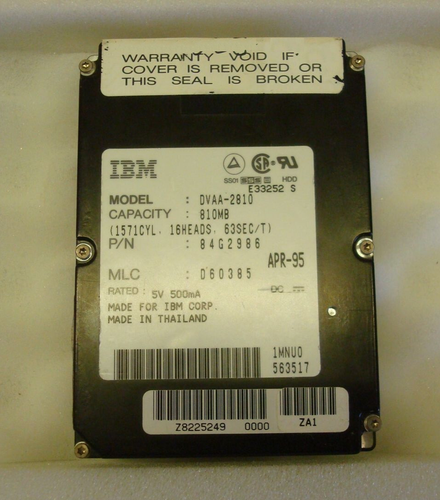 IBM Vintage IDE notebook 2.5" HDD 810Mb DVAA-2810