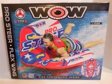WOW Pro Steer Flex Pro Wing Inflatable Towable Tube Float 1-2 Rider Person Water