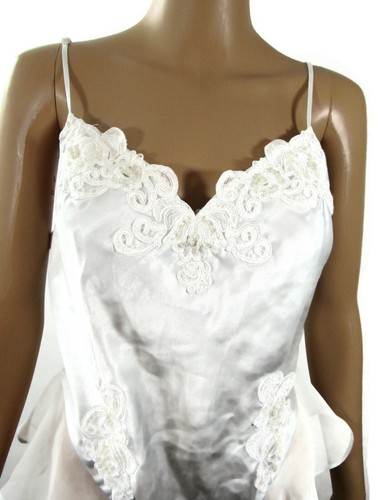 Victorias Secret Sexy Body Suit 50088 Womens Size L Ivory Lace Satin Snap Crotch - Photo 5/8
