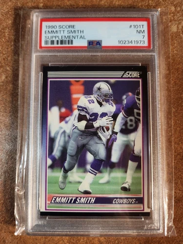 1990 Score Supplemental Emmitt Smith Rookie # 101T Dallas Cowboys HOFamer PSA 7