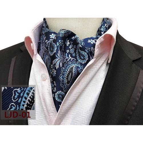 Mens Floral Polka Dots Paisley Tie Scarves Cravat Ascot Wedding Necktie HZ0306 - Picture 8 of 14