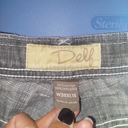 Delf Jean Shorts Baggy W34xL15 Hip Hop Skater Hipster Y2K - Picture 8 of 9