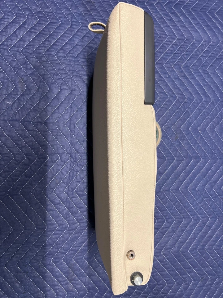 VW OEM Rear Center Armrest with Cup Holder Beige Leather VOLKSWAGEN Jetta 2012 - Image 4 of 4