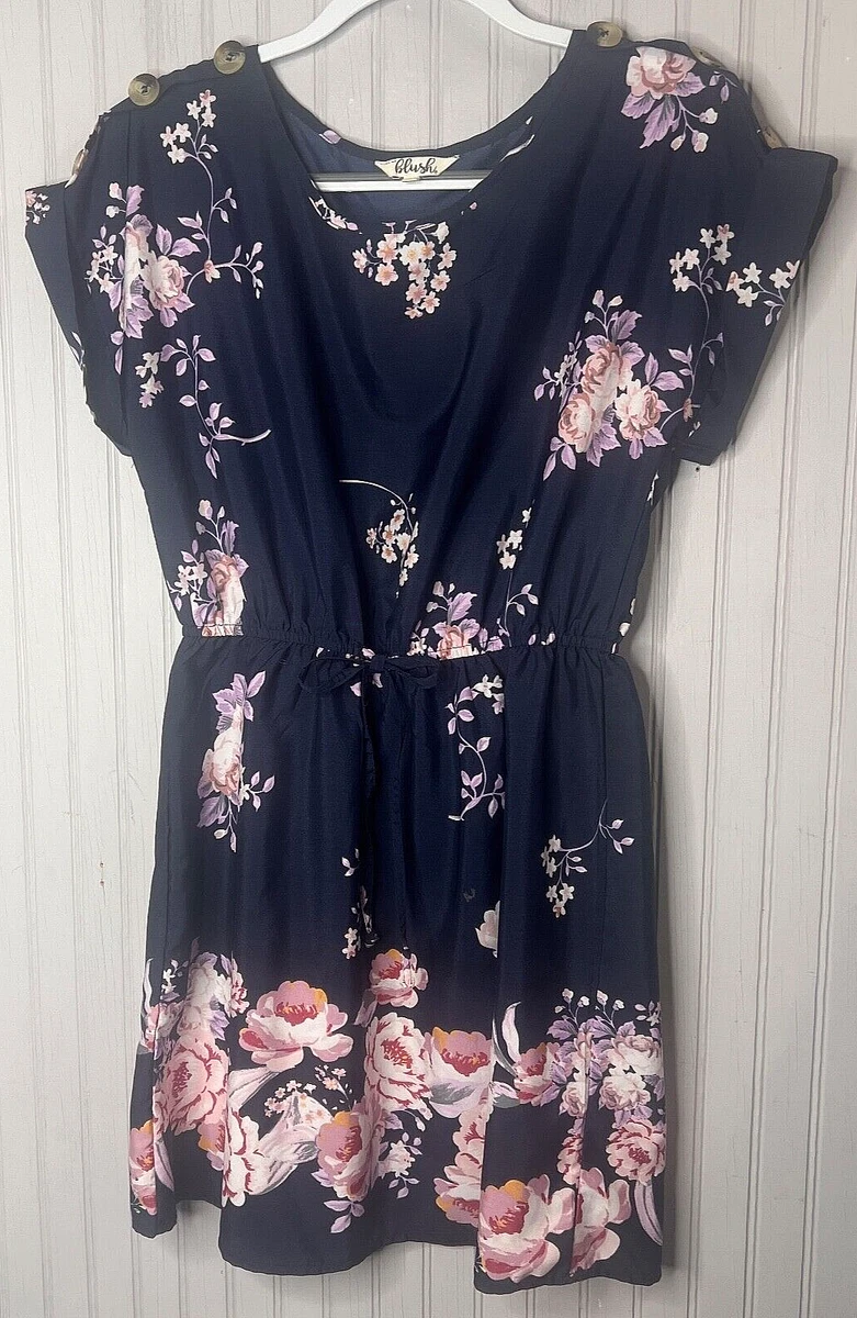 Blush pink hotsell and navy dress
