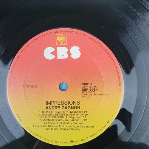 André Gagnon - Impressions 33 RPM Vinyl LP Record, 1983, Jazz, Classical, VGC - Picture 9 of 9
