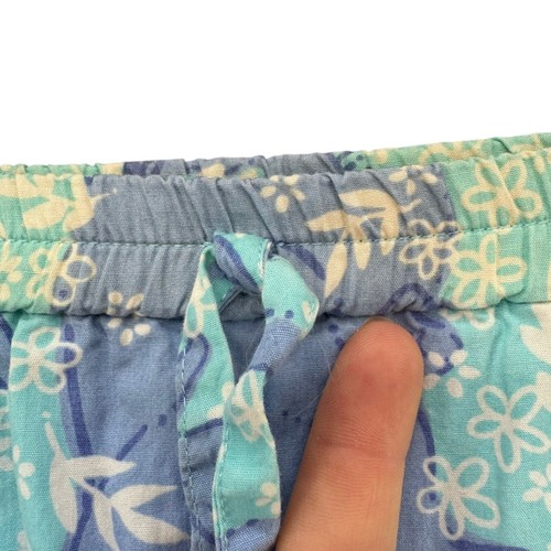 Vtg Lilly Pulitzer Skirt Girls Blue Green Lace Trim Drawstring Size 12 - Picture 9 of 9