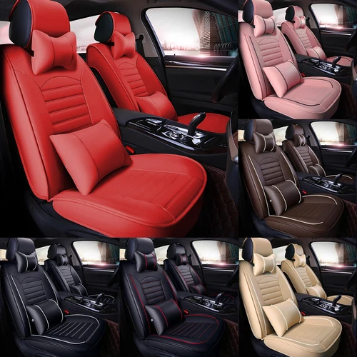 Car 5 Seat Covers Full Set Waterproof Leather Universal for Auto Sedan SUV Truck