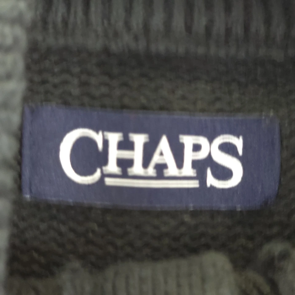 Suéter Chaps Para Hombres Pequeño Fair Isle Tejido Henley Suéter Azteca Estampado Nórdico Largo S Foto 4 de 4