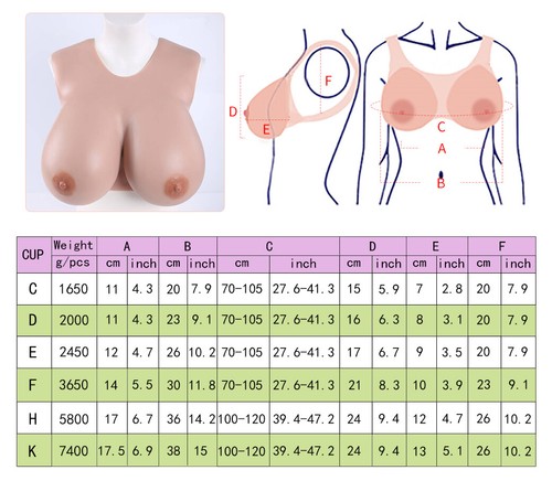IVITA K Cup Drag Queen Silicone Brustformen Brüste TV False Boobs Enhancers - Bild 4 von 10