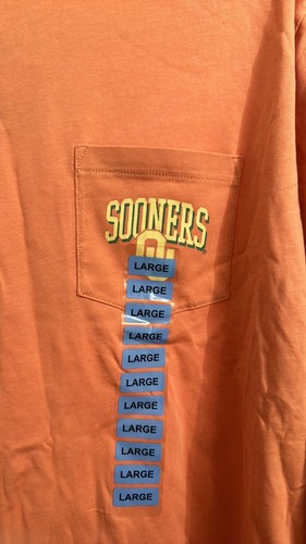Oklahoma Sooners Long Sleeve Tshirt 22” P2P 28” Length Men’s Large Orig $26 - Picture 2 of 5