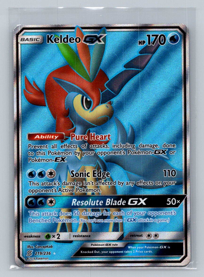 Keldeo GX (Full Art) SM - Unified Minds 219/236 Near Mint NM