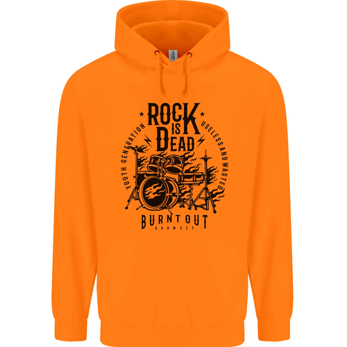 Rock is Dead Drum Kit Drummer Drumming Childrens Kids Hoodie - Picture 10 of 12