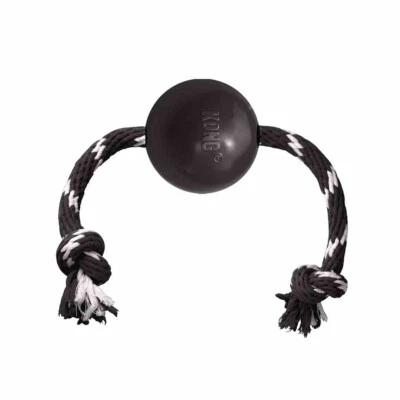 Kong Extreme Ball Mit Seil Schwarz L - Bild 1 von 2