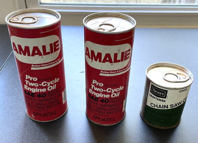 #ad Vtg NOS 2 Amalie 2 Cycle Engine Oil SAE40 1 Sears Craftsman Chain Saw Oil36555 $70.00