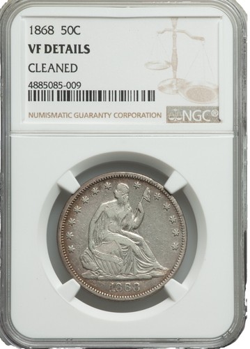 1868-S 50C LIBERTY SEATED HALF DOLLAR NGC XF DETAILS 