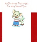 Mouse In a Holiday Sweater Special Thank You Hallmark Christmas Card
