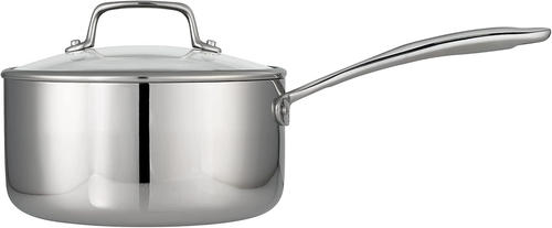 Tri-Ply Clad Stainless Steel 3-Quart Sauce Pan with Glass Lid, Induction-Ready, - 第 2/12 張圖片