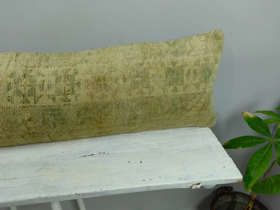 12x48 Long Lumbar Pillow Cover | Turkish Rug Pillow | Vintage Handmade Boho - Image 4 of 4