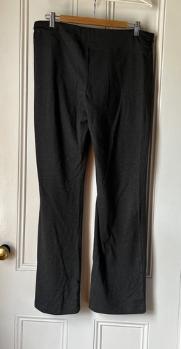 Danskin Womens Shirred Waistband Bootleg Pants Yoga Activewear Leggings Grey XL - Picture 2 of 14