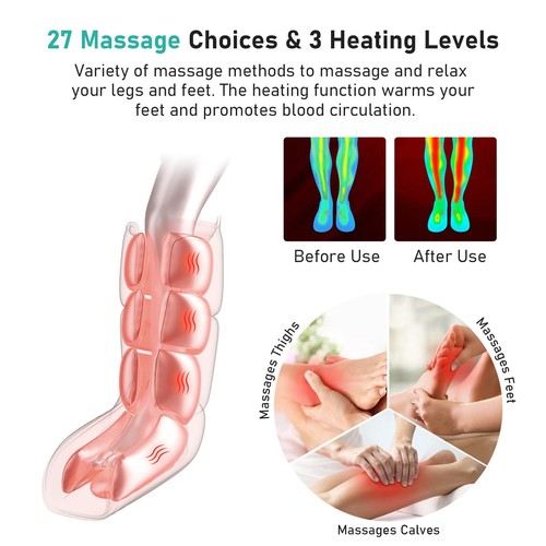 Leg Massager for Circulation and Pain Relief, Heating Leg Compression Massage... - Picture 3 of 8