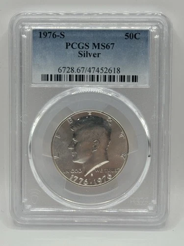 1976-S JFK 50C Silver Kennedy Half Dollar Halve - PCGS MS 67